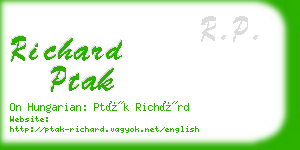 richard ptak business card